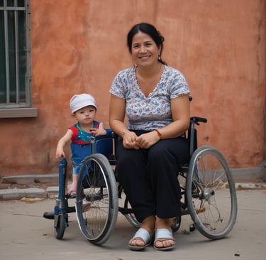 A smiling middle-aged Mexican woman walking outdoors in a sunny park.
