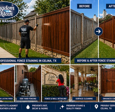 Professional fence staining in Celina, TX