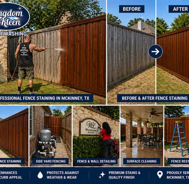 Professional fence staining services in McKinney