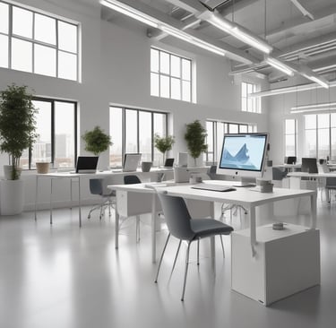 A friendly professional at a desk with a laptop and headset, ready to assist clients remotely.