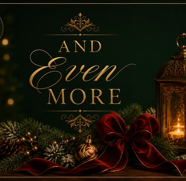 Elegant Christmas decor with a lit gold lantern, red velvet bow, and pine branches for holiday displays.