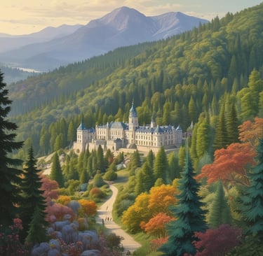 Böhmische Landschaft mit einem Schloss