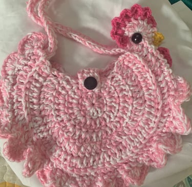 Hot Crpss Buns Homestead - pink and white chicken purse