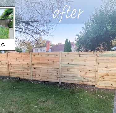 photo of newly built fence.