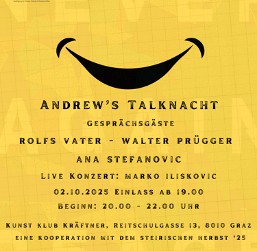 Flyer von Andrew's Talknacht