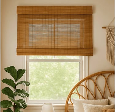 Persiana Bambu Rolo 100larg x 230alt com bandô Café