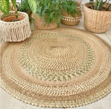 TAPETE REDONDO YOGA PALHA DE CARNAUBA 120MT