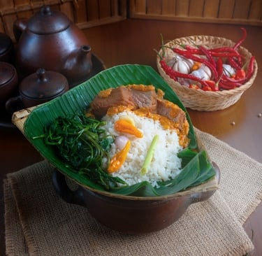 nasi kendil pilihan topping
