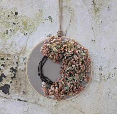 Bastidores con flores secas y preservadas. Soporte de madera con o sin tela. Varios tipos