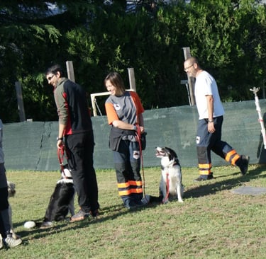 Ernest Belchi entrenando con un grupo de rescate canino
