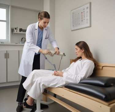 A bustling city street at night with colorful neon signs and blurred motion.