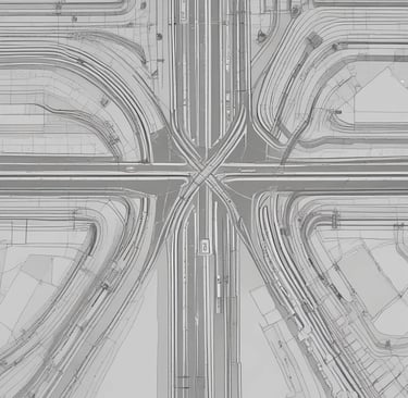 plan view of a transportation network blueprint