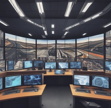 a traffic control room