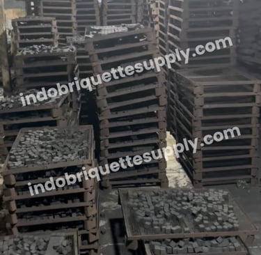 Indonesia coconut charcoal briquette production traditional