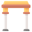 a table with a table top and a chair