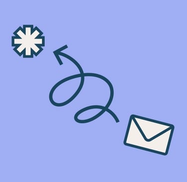 Image of mail leading to a north star