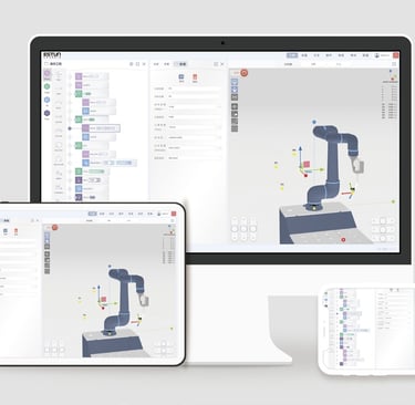 Software de programación gráfica y enseñanza por arrastre para robots colaborativos.