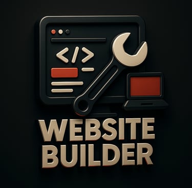 Code editor and wrench icon representing website builder tools and development support services