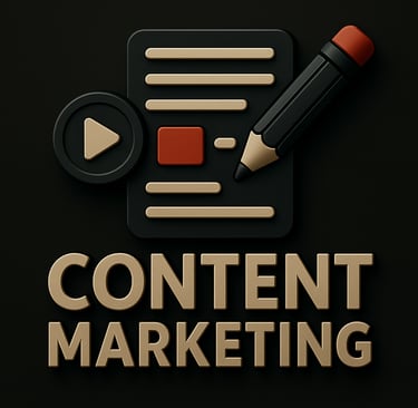 Document icon with pencil and chart representing content marketing strategy and blog creation
