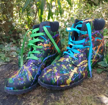 splatter painted boots
