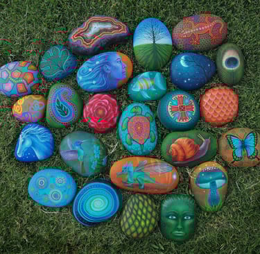  decorative painted pebbles