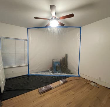 Water damage from roof leak caused mold in the wall. Chico CA