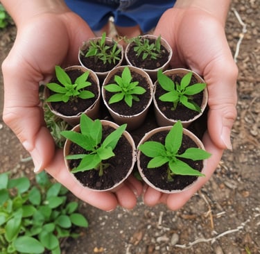 a person holding a bunch of medicinal & ayurvedic plants
