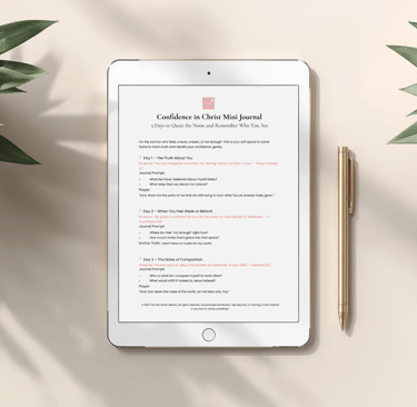 Confidence in Christ Mini Journal - 5-day devotional to rebuild confidence through Scripture