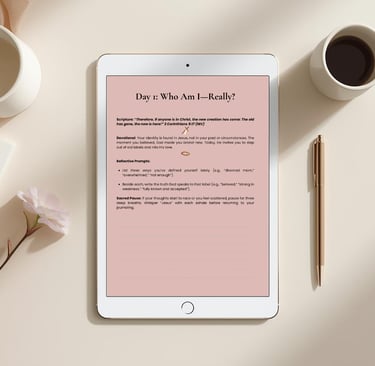 Free 7-Day Identity Intensive devotional journal for Christian women seeking peace and purpose