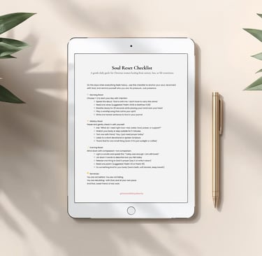 Printable Soul Reset Checklist with Scripture-based prompts and daily practices for Christian women