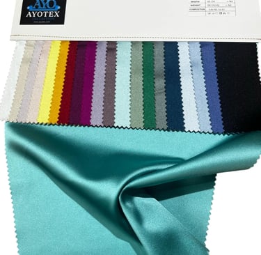 Ткань Сатен Эластан Турция 96% полиэстер 4% эластан – фото образцов и палитры