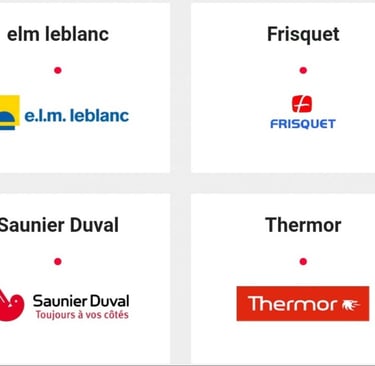 Logos des partenaires thermor etc.., pour les systèmes de chauffe-eau