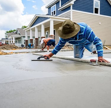 concrete contractor working on a concrete driveway in Gresham, OR