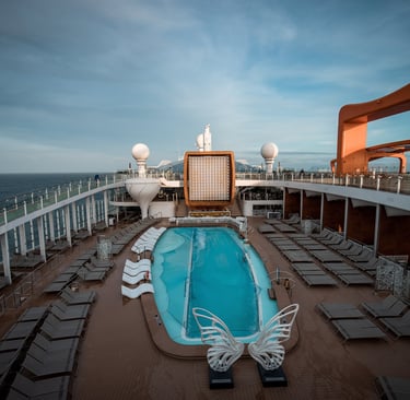 The pool deck onboard Celebrity Edge