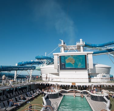 The pool deck on Pacific Adventure (Carnival Adventure)