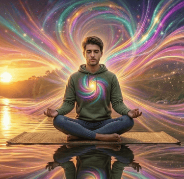 Man meditating with Reiki