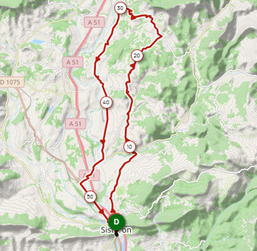 Image du tracé gps du parcours passant par le col de grêle