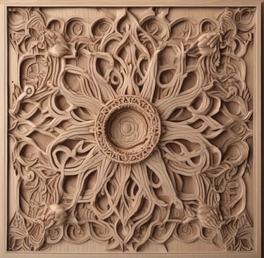 CNC carved wooden decorative panel created with Nomad 3 CNC machine