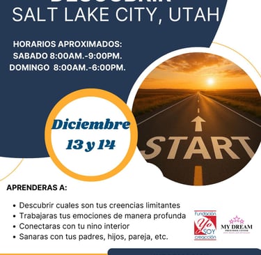 a flyer for a business event with a picture of a road sign that says start