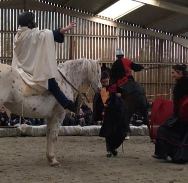 Michal Bleibtreu, danseuse, danse le flamenco devant son cheval