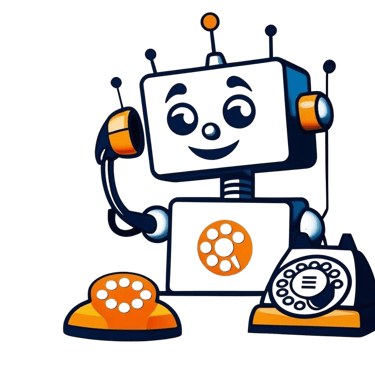 a robot with a phone in front of a black background