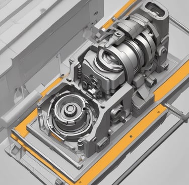 A large industrial workspace filled with numerous workers seated at drafting tables spread across the room. The environment appears busy and orderly, with workers focused on papers and tools. The architecture is reminiscent of a factory or warehouse with high ceilings and rows of symmetrical windows and lights.