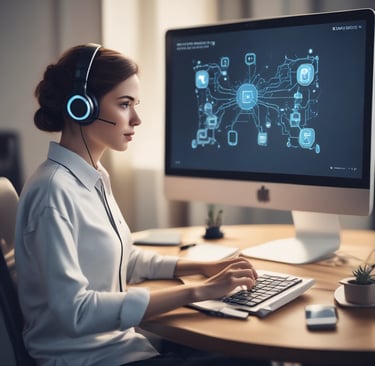 A laptop screen displaying the OpenAI logo and text. The laptop keyboard is visible below, with keys illuminated in a dimly lit environment.
