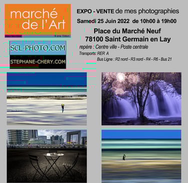 Une affiche pour un marché d'art à saint germain en laye. Atelier Pièce Unique.