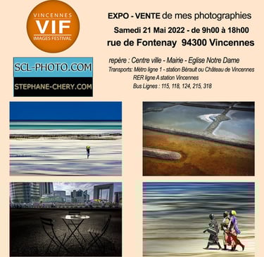 a poster for a photo of a man on a beach