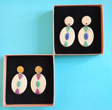 Boucles d'oreilles en céramique artisanales