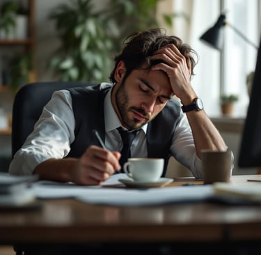 Fatigued business professional