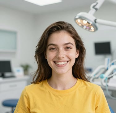 dental exam with mirror and tool