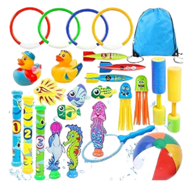 amazon Lubibi 26 Diving Toys, Pool Toys, Diving Rings, Torpedo Bandits, Underwater Pool Diving Toy, 