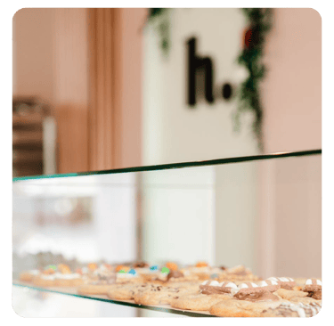 Vitrine avec cookies